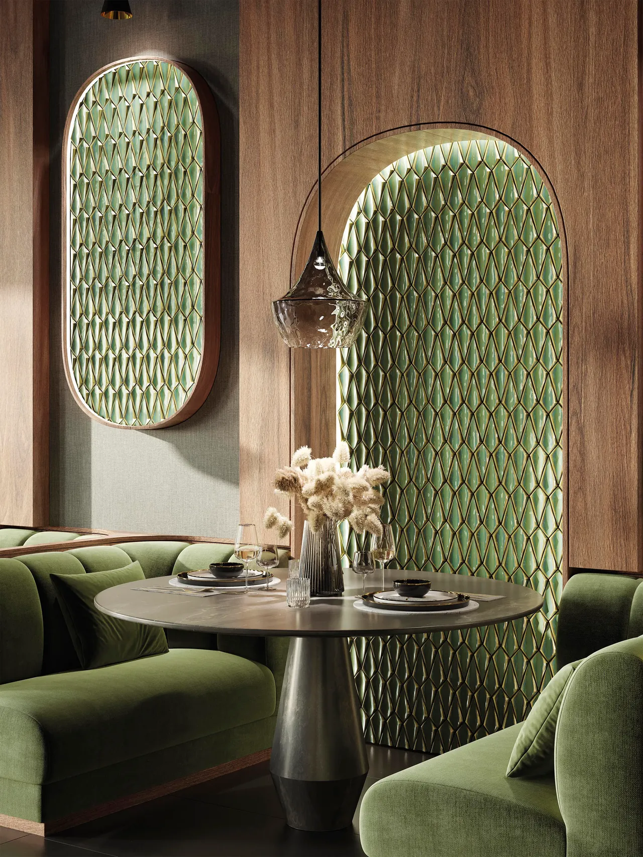 Mosaïque et détail de matière — Porcelanosa, visuel de marque, sans lien avec un chantier LJ