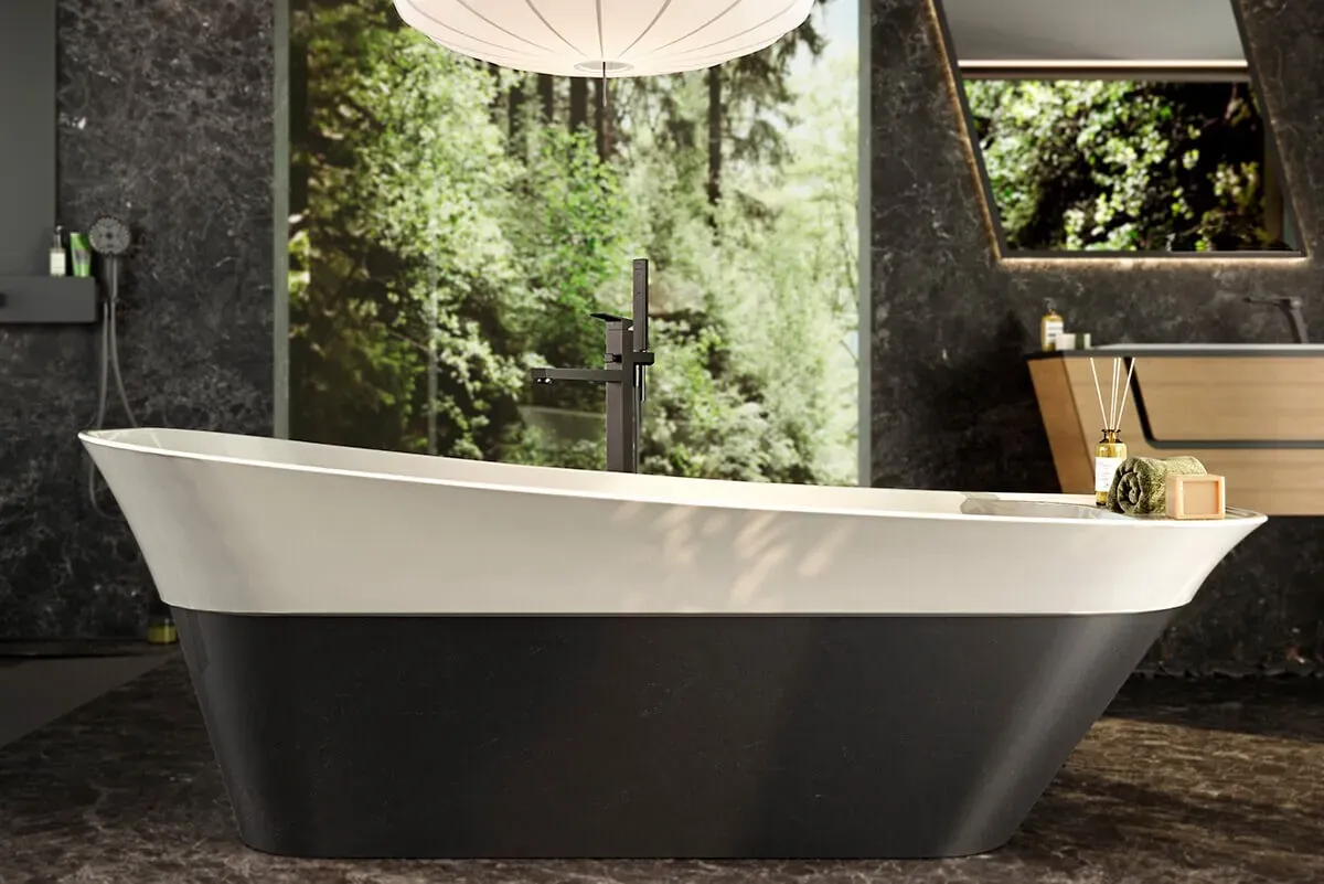 Baignoire autoportante Oxo — Porcelanosa, visuel de marque, sans lien avec un chantier LJ